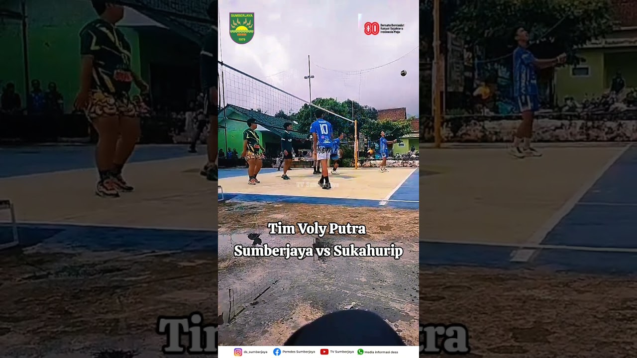 Pertandingan voly putra Sumberjaya vs Sukahurip