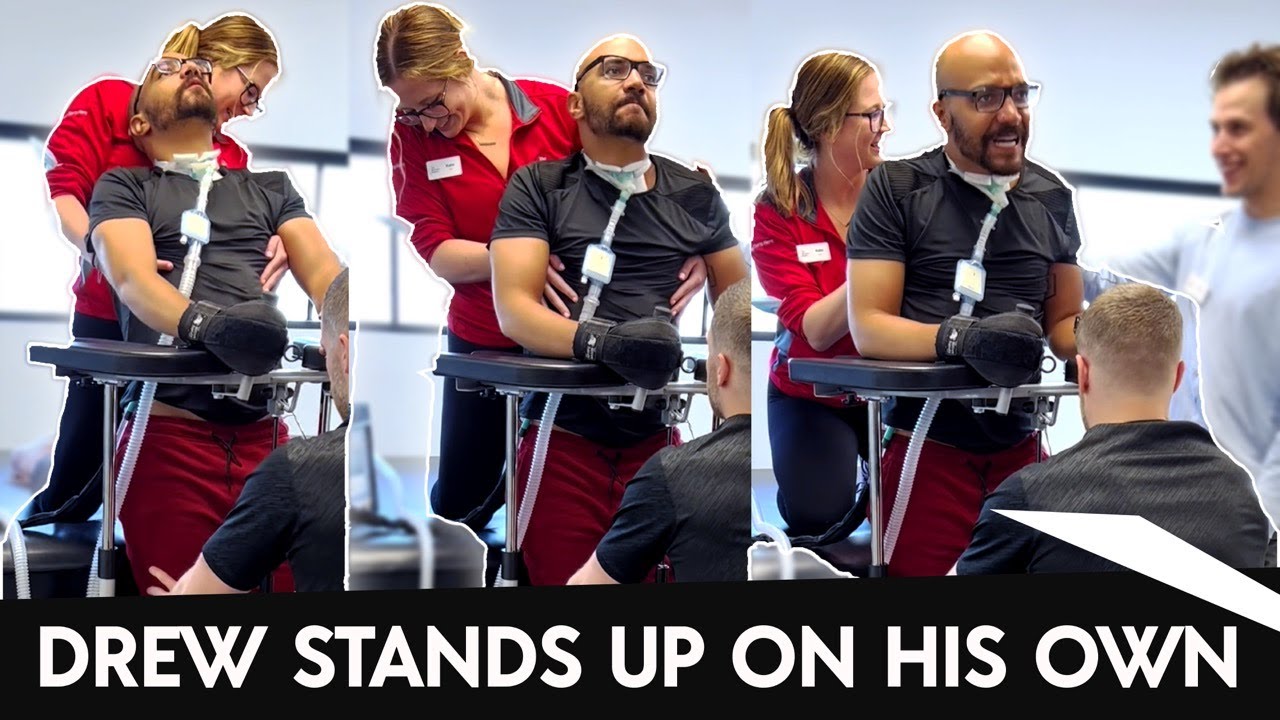 Drew, C1-C2 Complete Quad,  Stands Up WITHOUT E-stim OR Braces