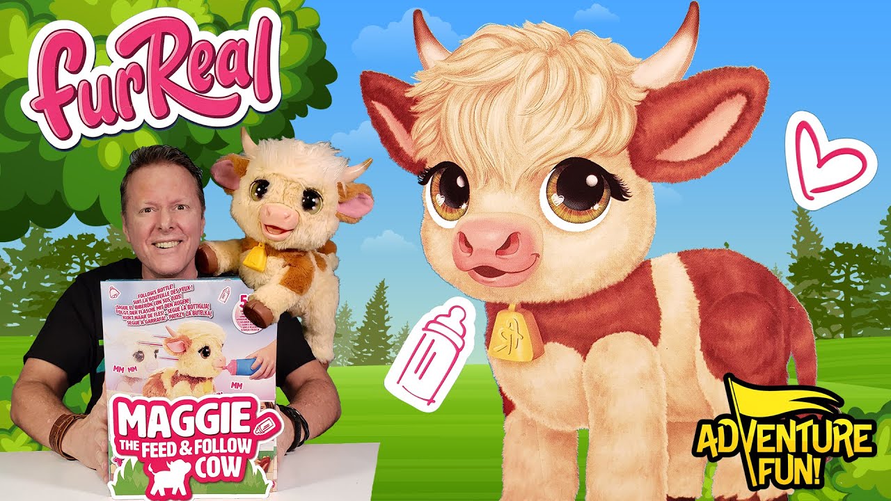 Обзор игрушки FurReal Maggie The Feed & Follow Cow! 50+ Sounds & Reactions Adventure Fun Toy!