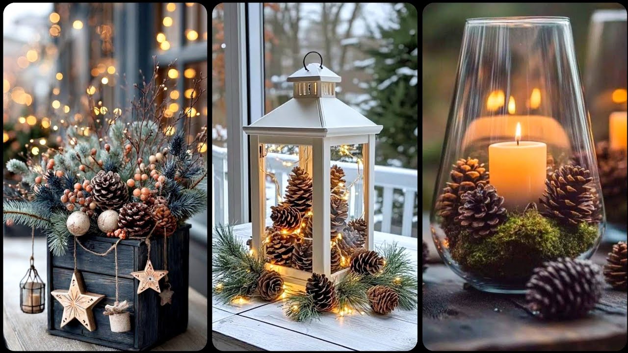 💥Winter Pinecones Home Décor Ideas ❄️ Easy & Budget-Friendly DIYs 🎊#diy #viral #craft #art#homedecor