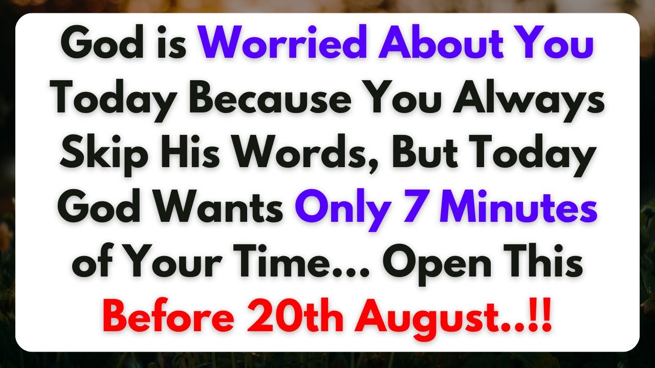 💌 God Says: Just Give Me 7 Minutes My Child, I'am Serious | Lord Jesus Helps