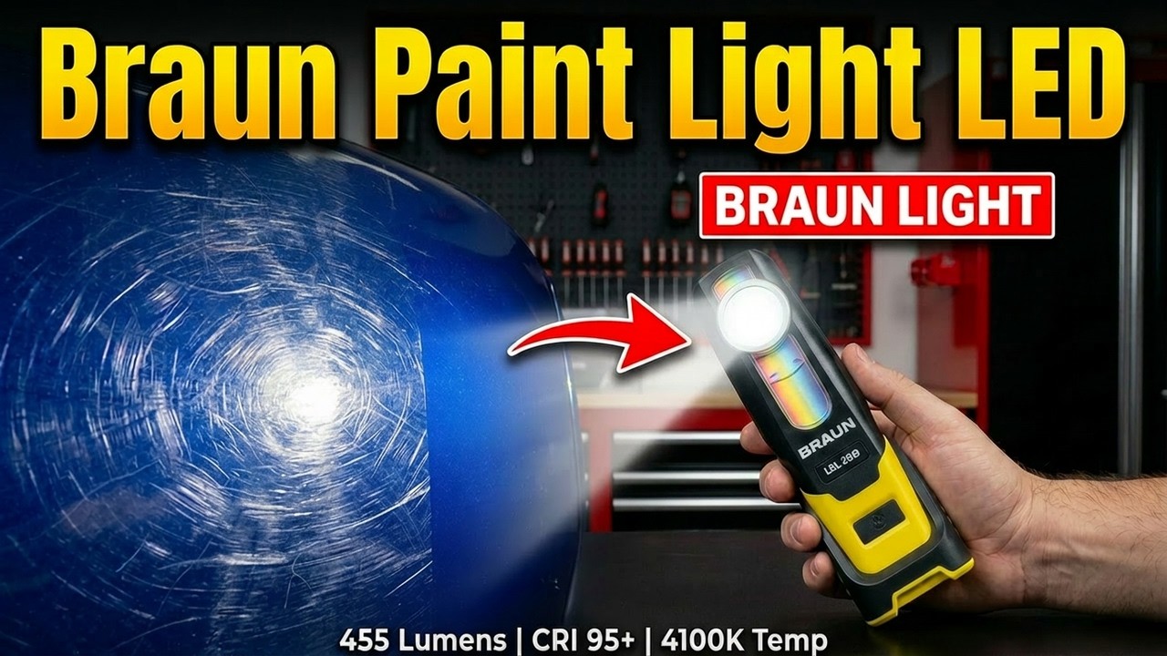 Harbor Freight Automotive Paint Inspection Light  🔨 by Braun 95+ CRI 455 Lumens 4100k Temp #56354