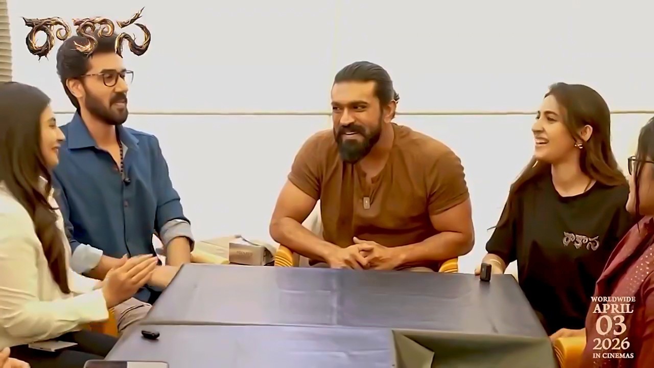 Ram Charan With Rakasa Team #Peddi Set | Niharika Konidela | Sangeeth Shobhan | News Buzz