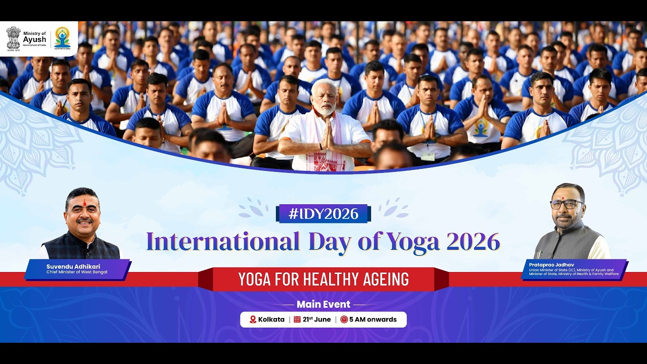 Celebration of the 12th International Day of Yoga 2026 in Red Road, Kolkata, West Bengal