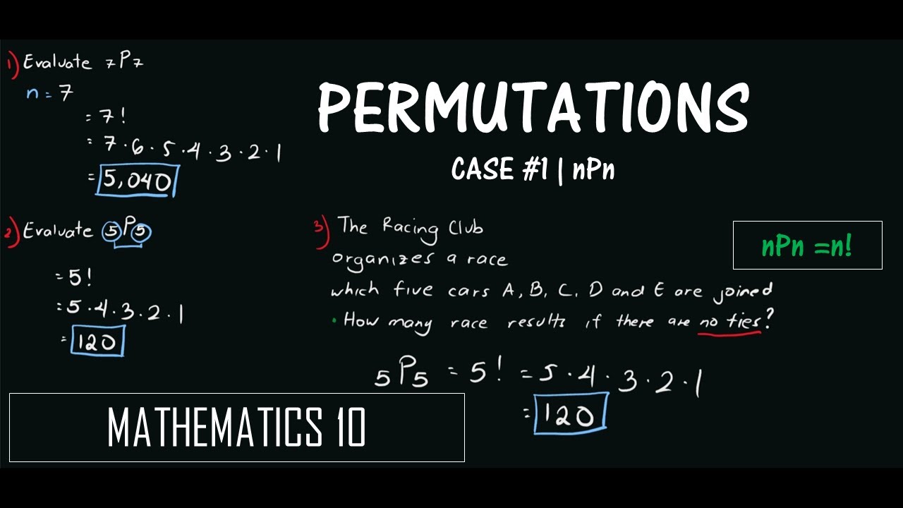 Permutations (CASE 1 - nPn) |  MATHEMATICS 10