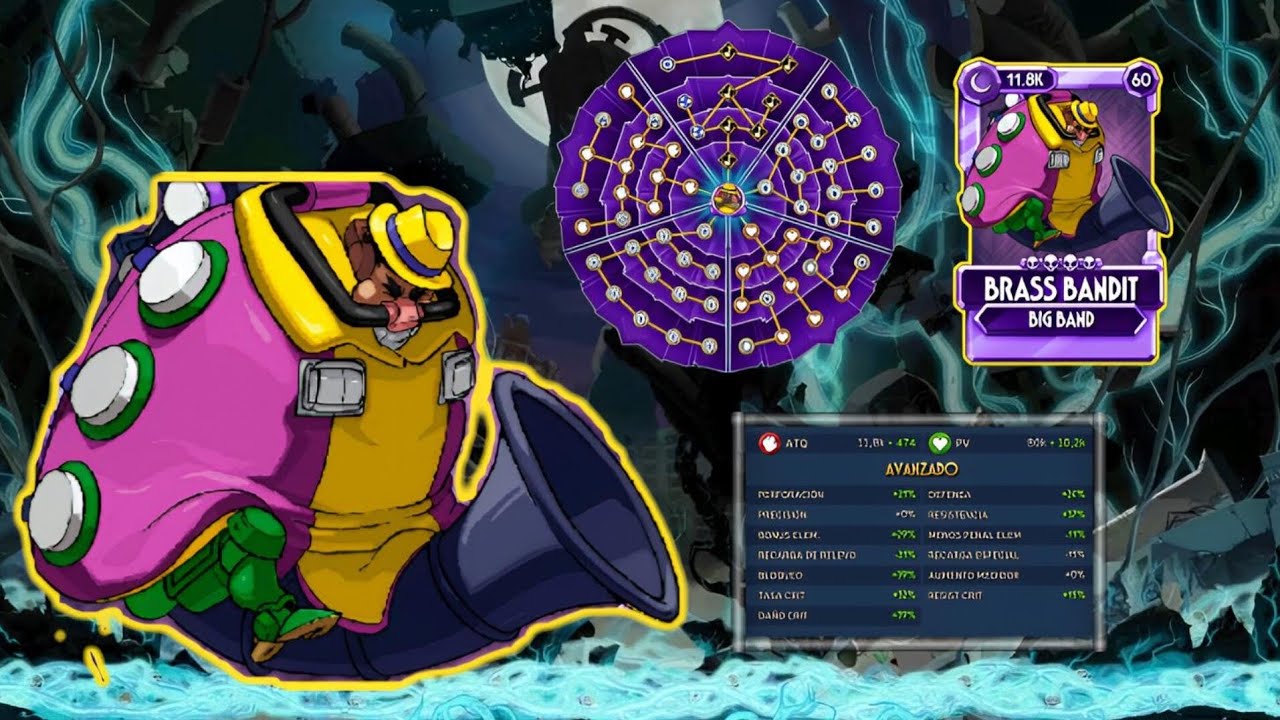 Skullgirls Mobile | Big Band Bandido De Viento Metal, Atributo y Mejora al 100%