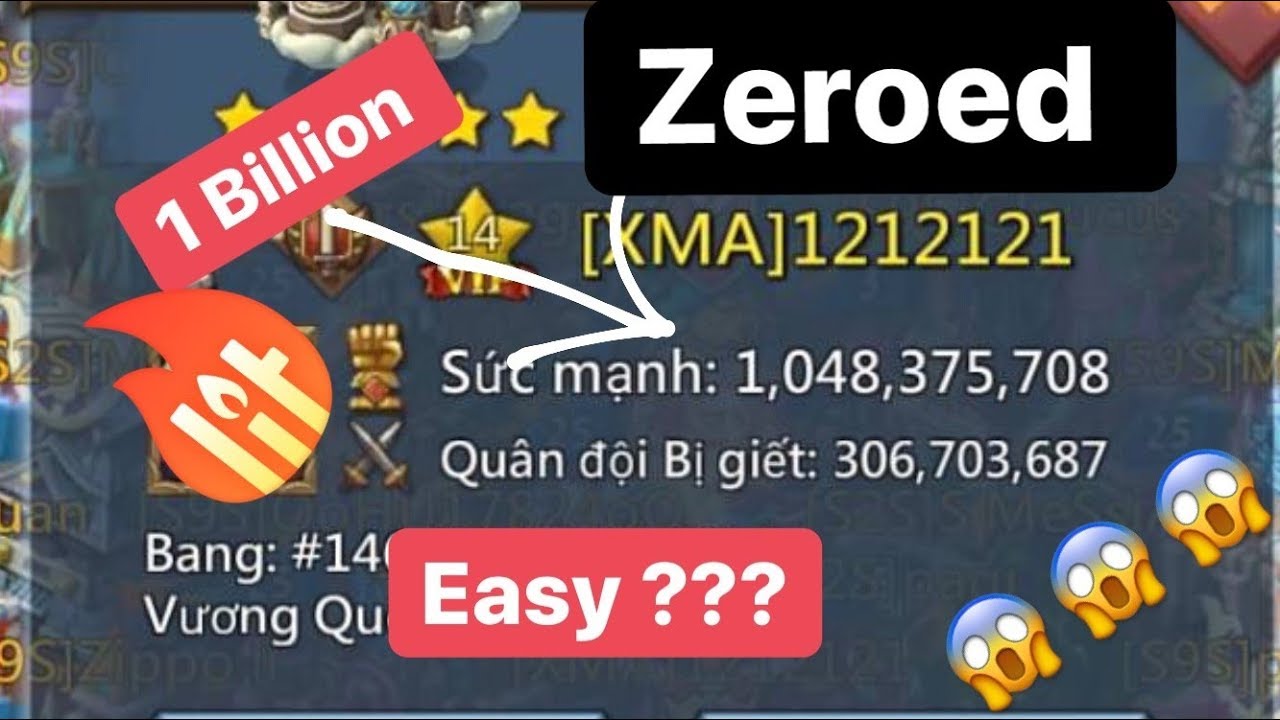 1 Billion Might Player Zeroed By S9S - Lords Mobile