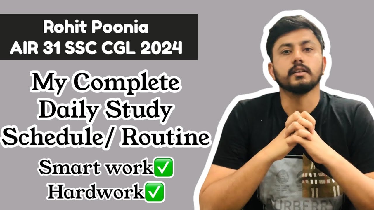 My Complete Daily Study Schedule/ Routine for SSC CGL !!