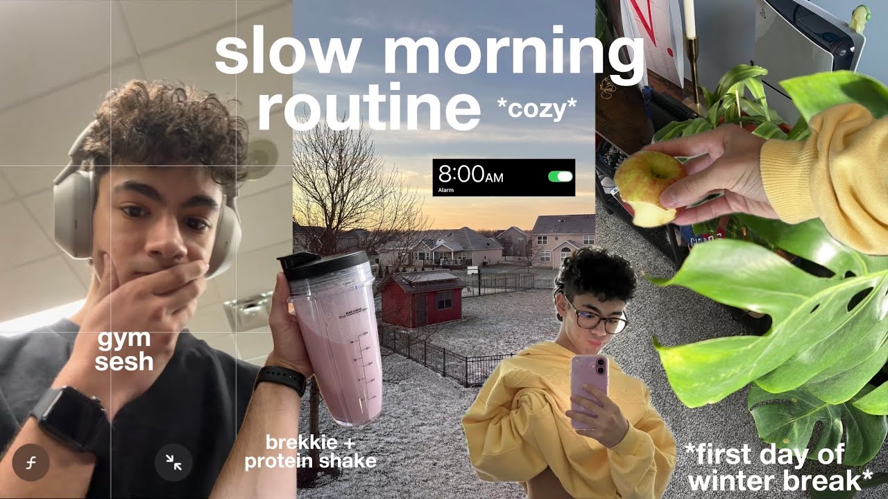 slow morning routine *cozy* | 1st day of winter break, brekkie, gym, + music | vlogmas day 19