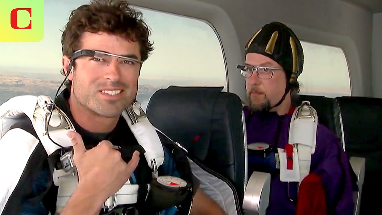 Демонстрация Google Glass от Google в 2012 году: прыжок с парашютом | CNET Archives