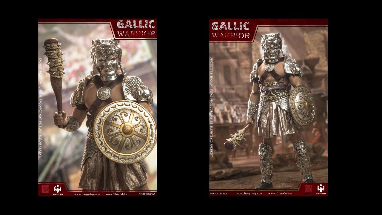 1/6 Gallic Warrior，HHMODEL & HAOYUTOYS 双子角斗士 帝国军团狩猎场斗士 高卢战士