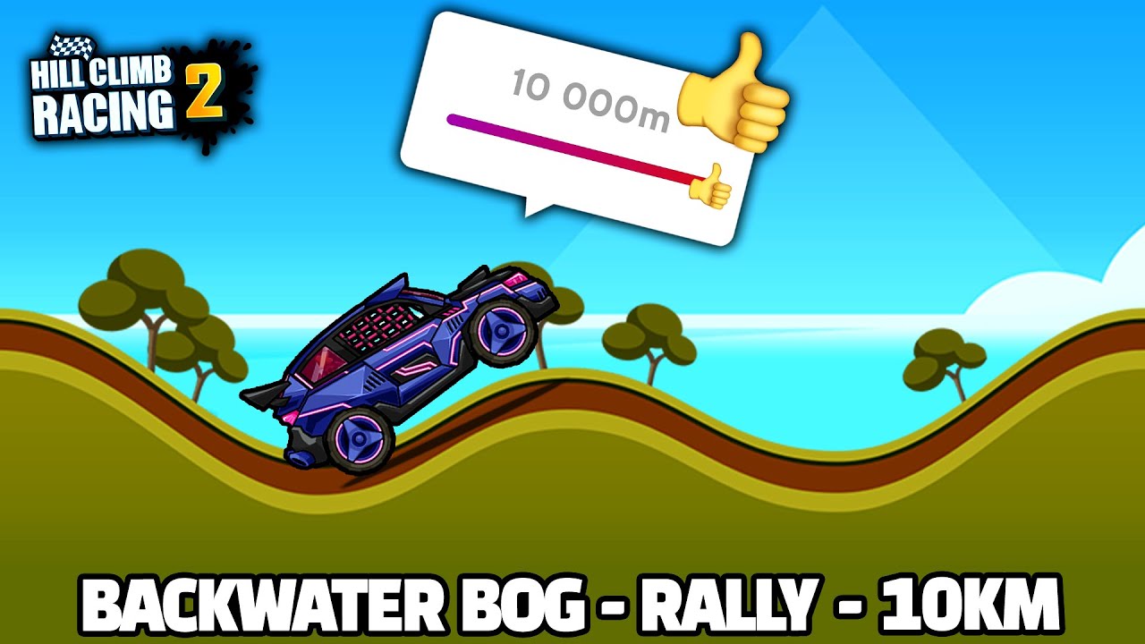 Hill Climb Racing 2 - 10 000m with RALLY in BACKWATER BOG