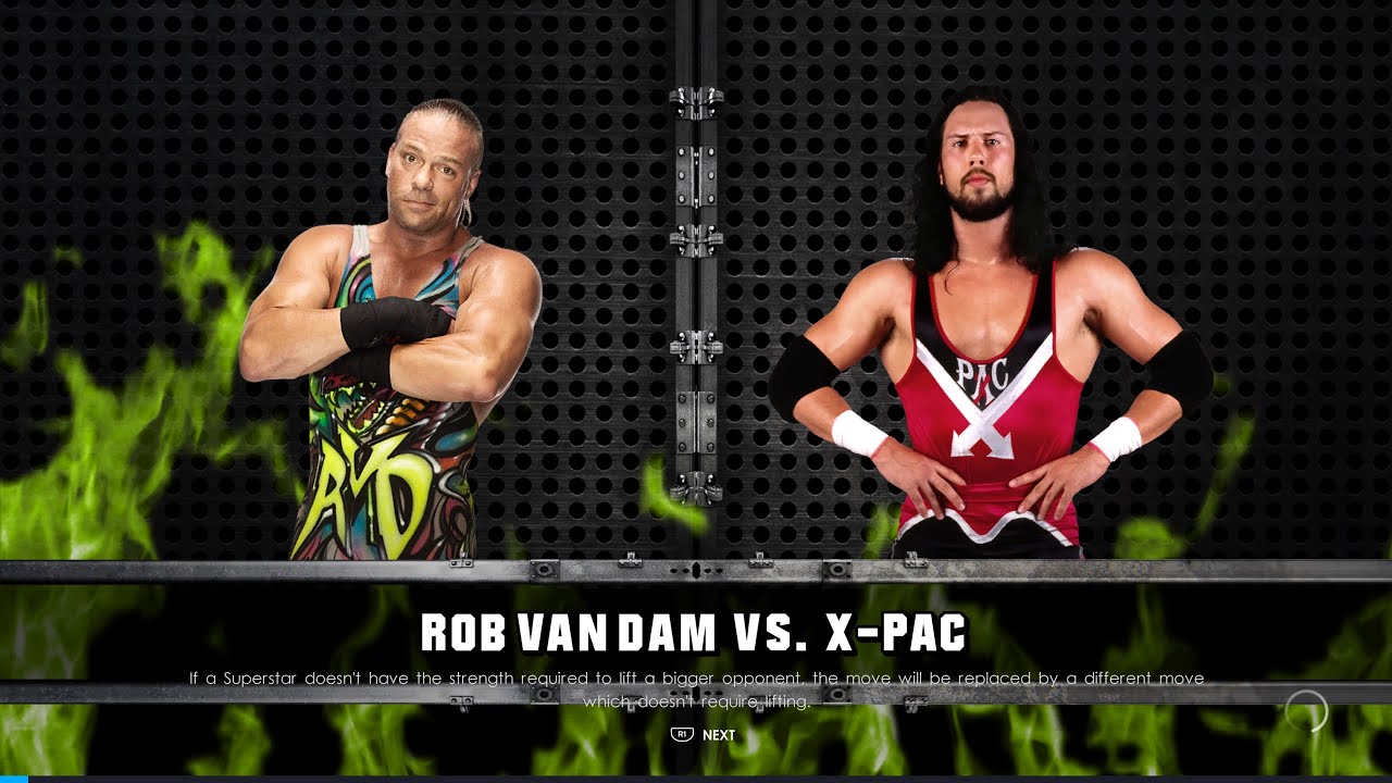 WWE 2K22 Rob Van Dam Vs X Pac New Whole Dam Pack DLC