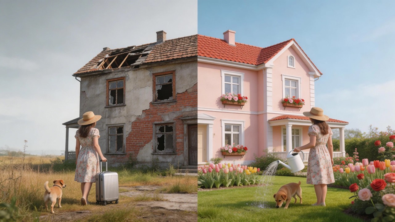 It took five years to transform a 900m² abandoned old house into a fairytale courtyard