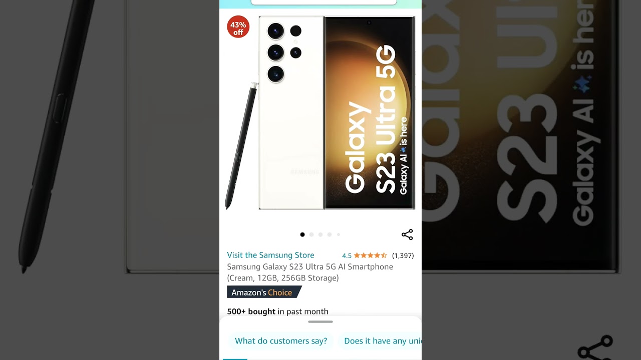 S23 Ultra price drop in Amazon great Indian sale #sale #youtubeshorts #youtube #amazing #fullyloaded
