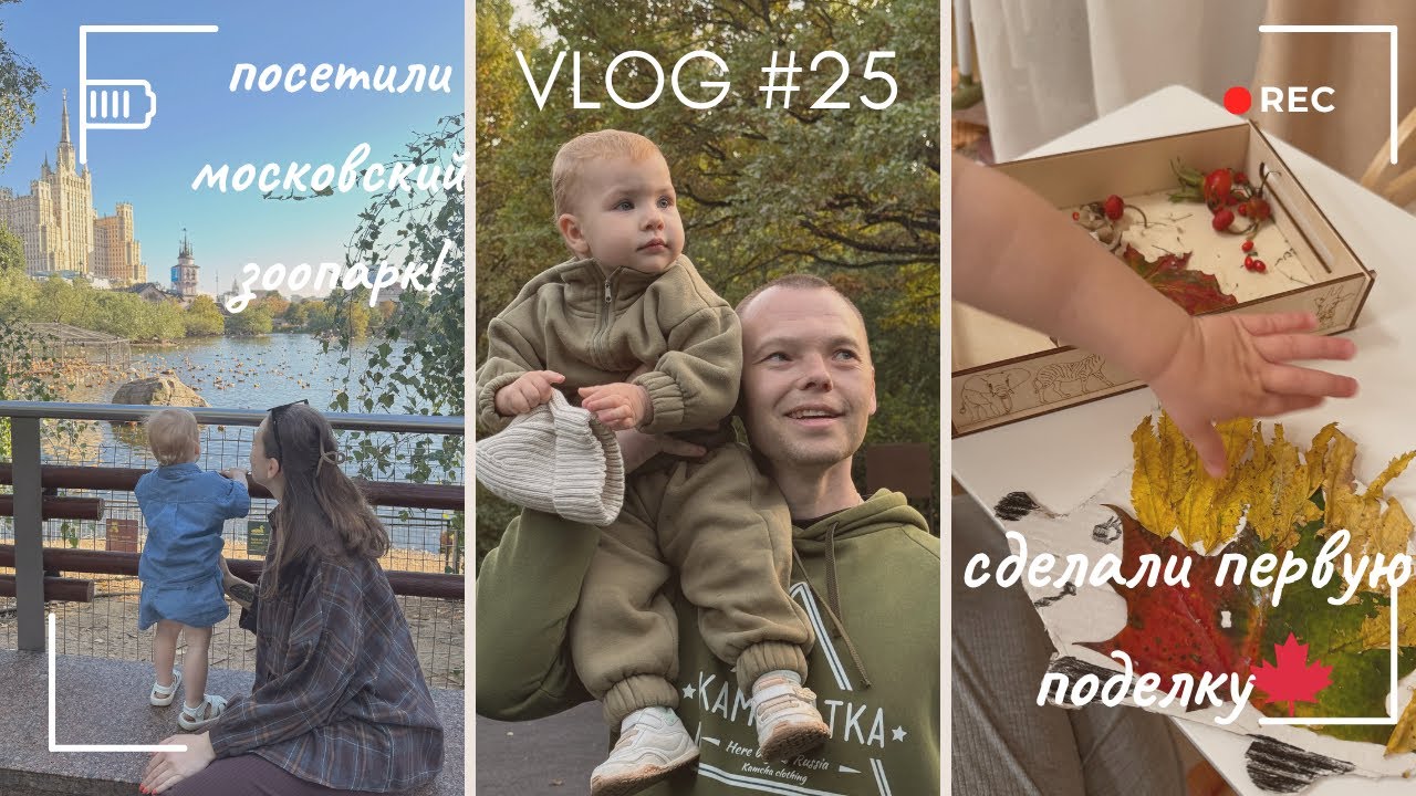 Vlog 25 // Ловим последние теплые дни!☀️Посетили московский зоопарк! Сделали первую осеннюю поделку🍁