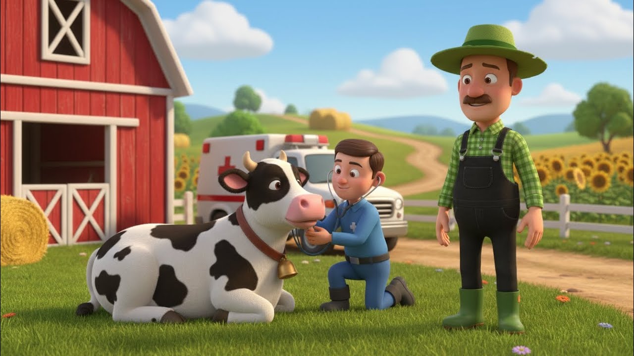 Oh No! Old MacDonald’s Cow Needs Help! 🐄🚑 | Fun Farm Cartoon #animation 