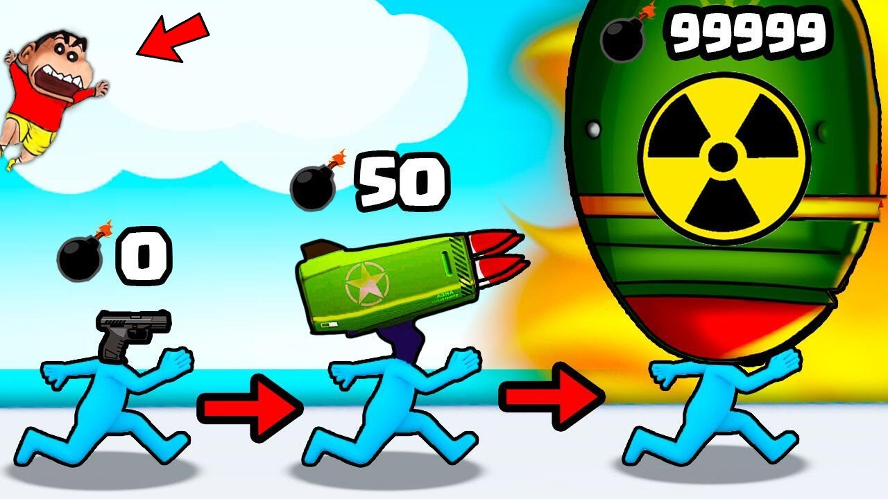 SHINCHAN and CHOP having GUN HEADS | NOOB vs PRO vs HACKER | AMAAN-T