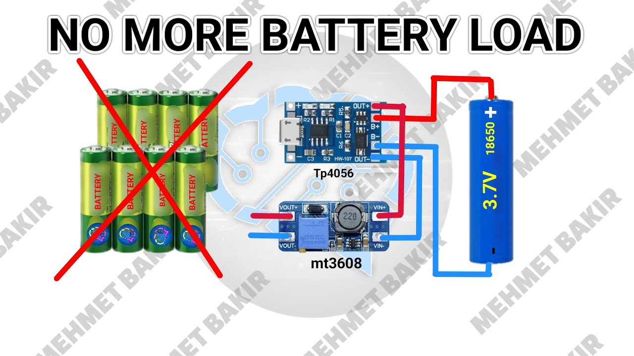 tp4056 . mt3608 dc dc booster . dc dc voltaj yükseltici . 3.7v  battery . 1.5 battery . mt 3608