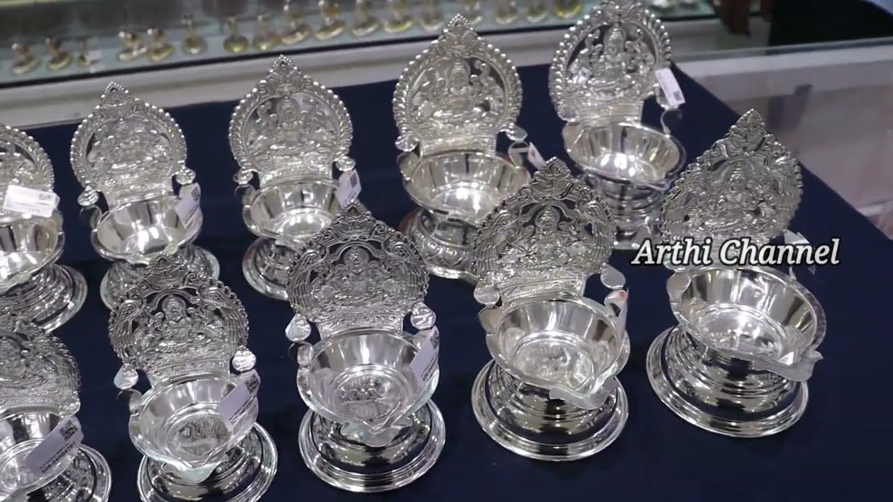 Silver Kamatchi vilakku & Kuthu vilakku collections // 92.8 silver saravana store elite