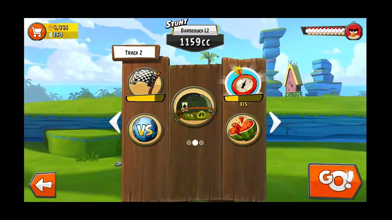 Angry birds go revolution let's play stunt game 