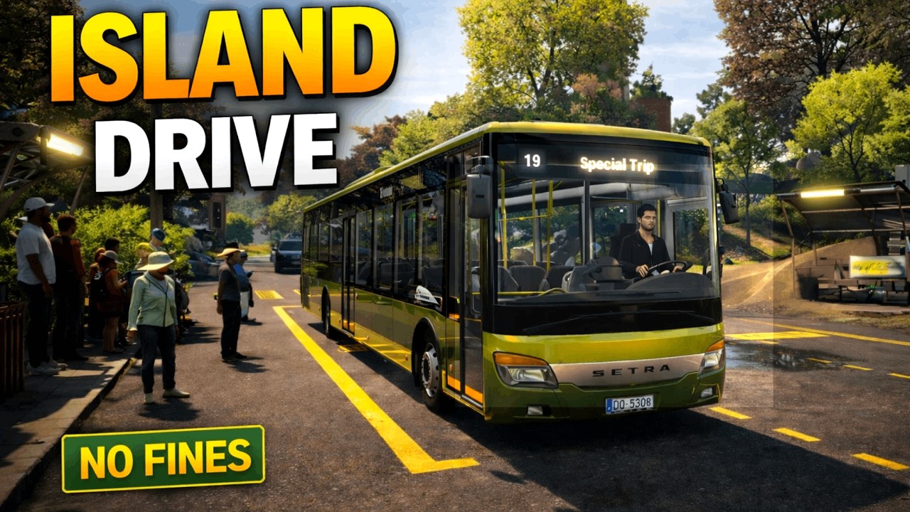Driving a Setra S416 LE bus around the island - Bus Simulator 21