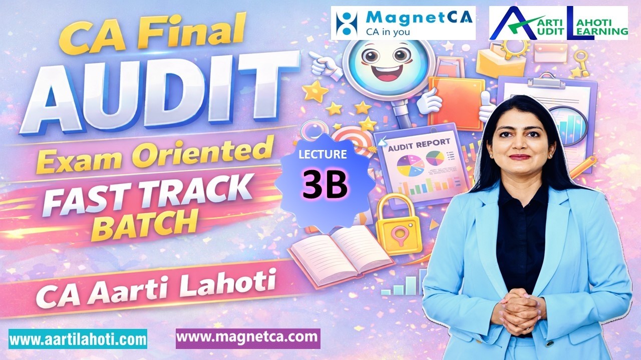 CA Final Audit - Exam Oriented Fast Track Batch - Lecture 3B - CA Aarti Lahoti