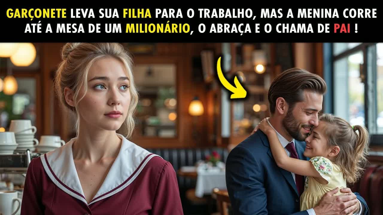GARÇONETE LEVA SUA FILHA PARA O TRABALHO, MAS A MENINA VAI ATÉ UM MILIONÁRIO, O CHAMA DE PAI!