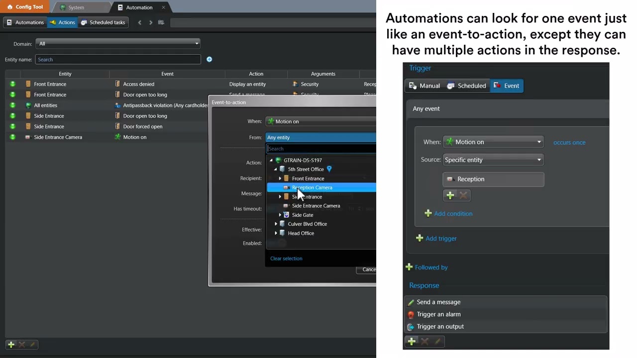 Configuring Actions in Security Center