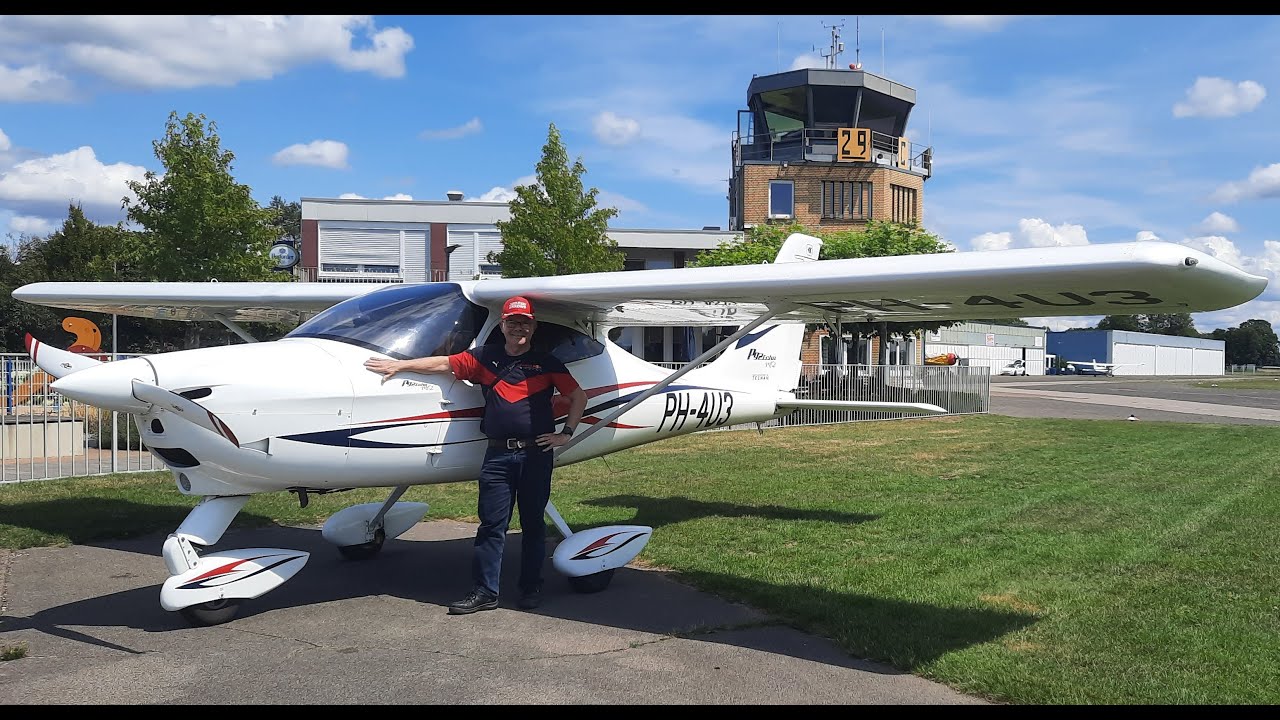 Tecnam P92 Funflight vanaf vliegveld Stadtlohn 20 juli 2023.