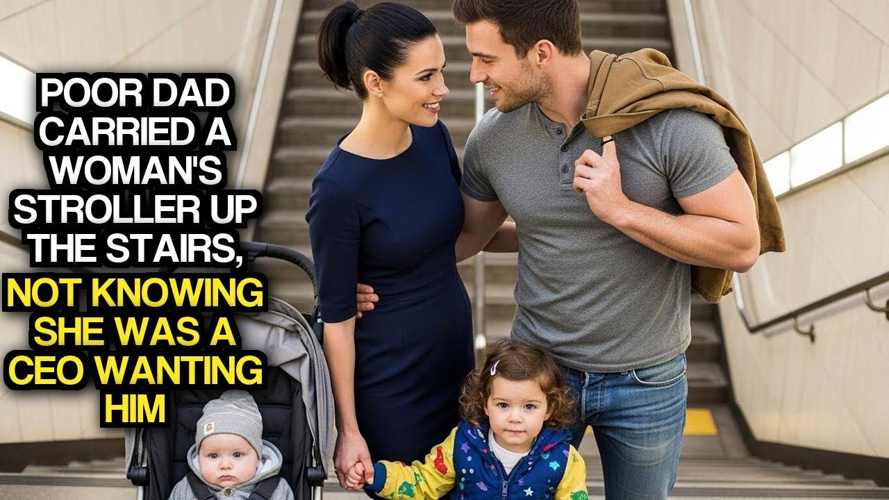 Poor Dad Carried A Woman's Stroller Up The Stairs, Not Knowing She Was A CEO Wanting Him
