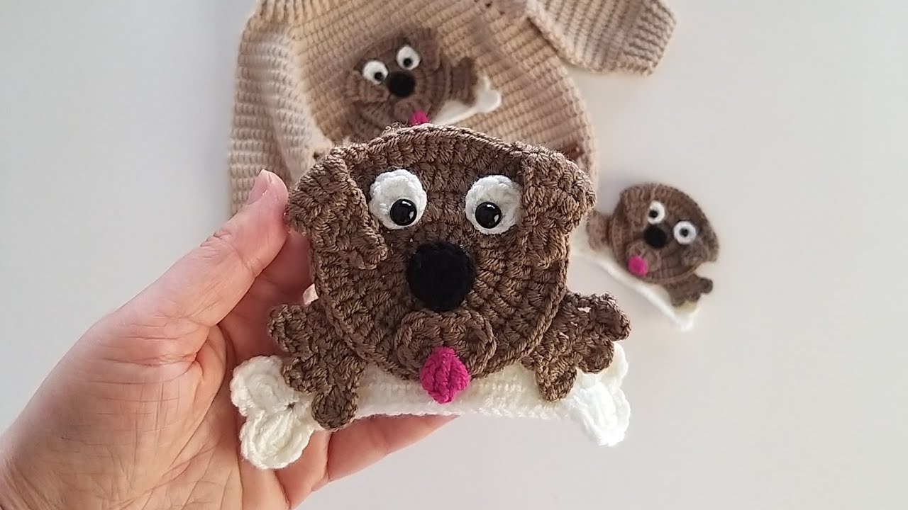 ВЯЗАНИЕ ВЯЗАННОЙ СОБАКИ/АППЛИКАЦИЯ КРЮЧКОМ 🐶🐶🐶