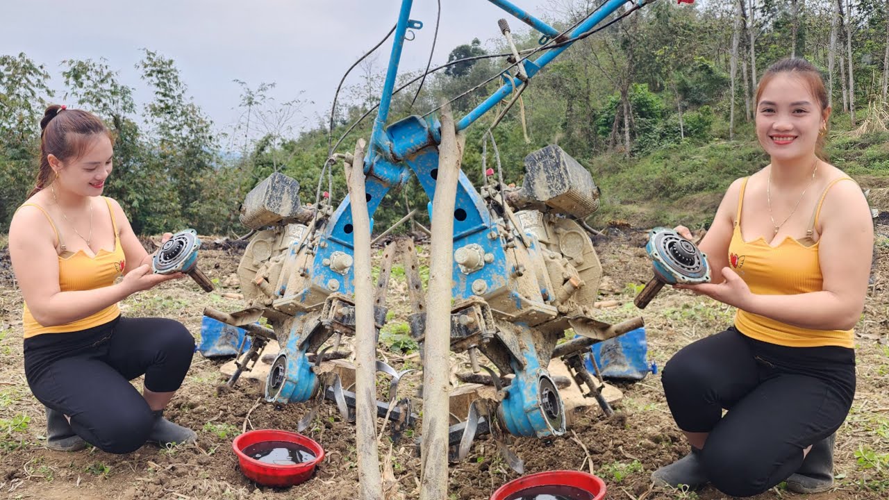 The genius girl fixed the farmer's kamar 178 milling machine with a broken gearbox