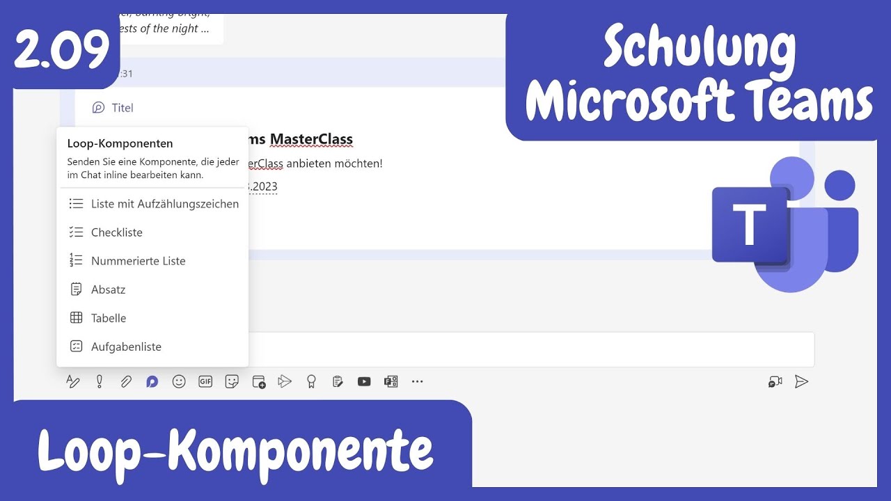 2.09 | Loop-Komponenten in Teams | Microsoft Teams MasterClass