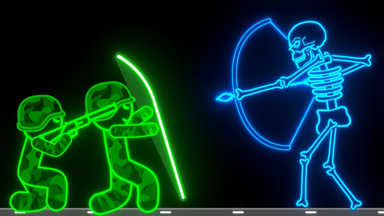 Military vs Skeletons - Semifinals 1 of Stickman Tower War Intergalactic Tournament