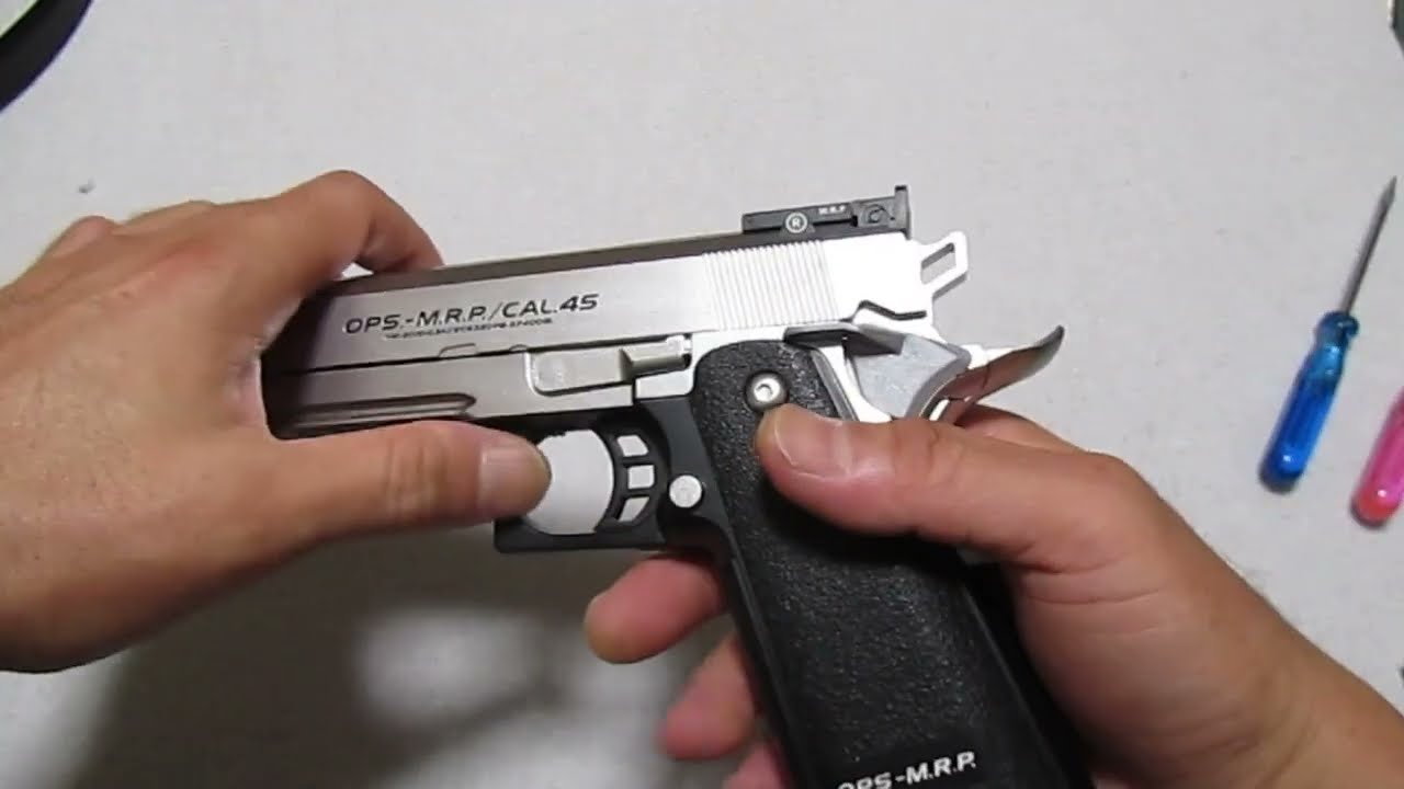 電動ブローバックフルオート　ハイキャパ５．１　ピニオンギア交換