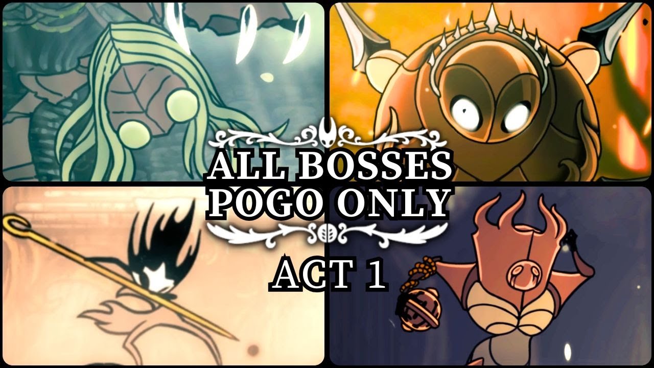 All Boss Fights in Act 1 - Pogo Only No Damage (Hollow Knight Silksong)