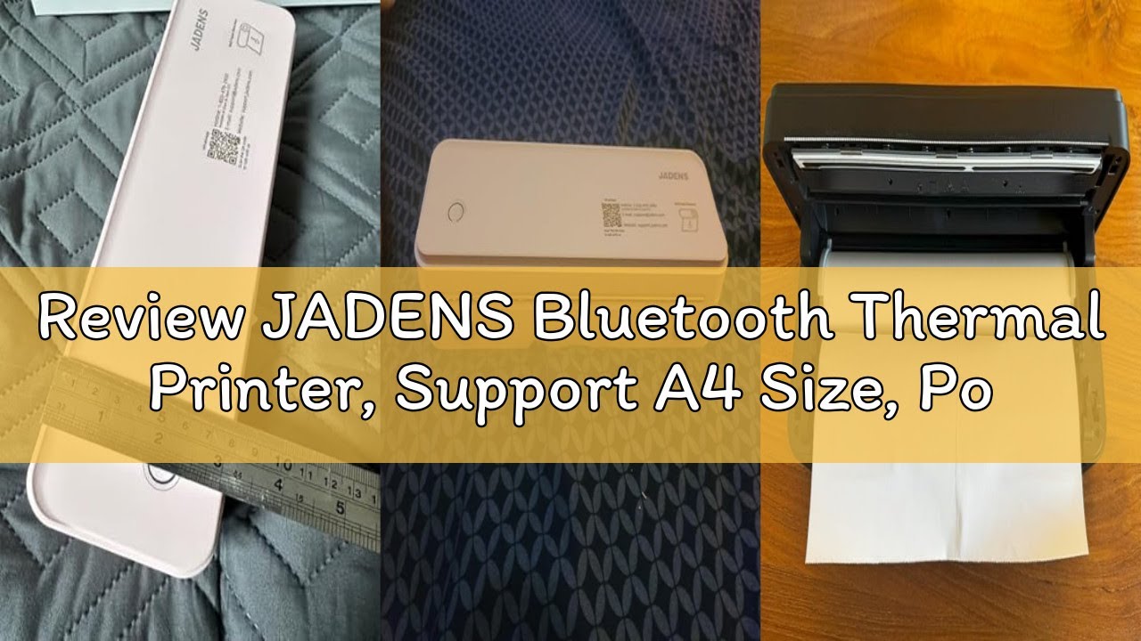 Review JADENS Bluetooth Thermal Printer, Support A4 Size, Portable Printers Wireless for Travel, Ink