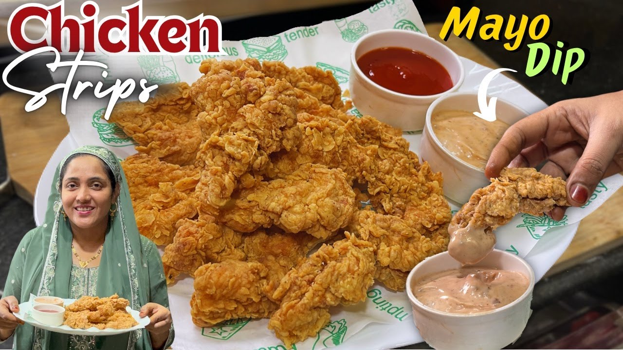 Albaik Crispy Chicken Strips With Mayo Dip | Chicken Finger Strips {AFREEN DASTARKHWAN} Vlog 2025