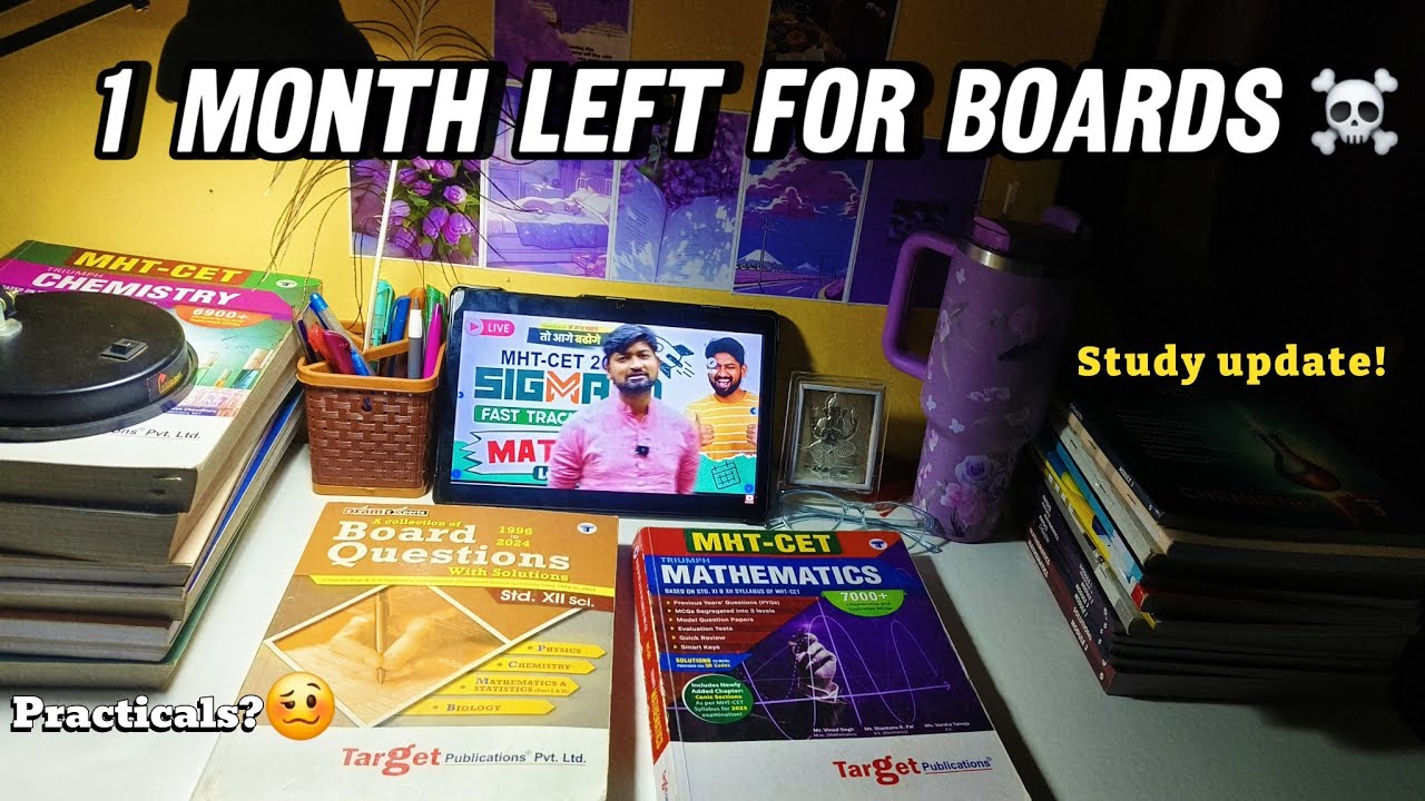 My Last 1 Month Strategy🔥|12th Boards + Mhtcet✨| Study Vlog MHTCET 2026|