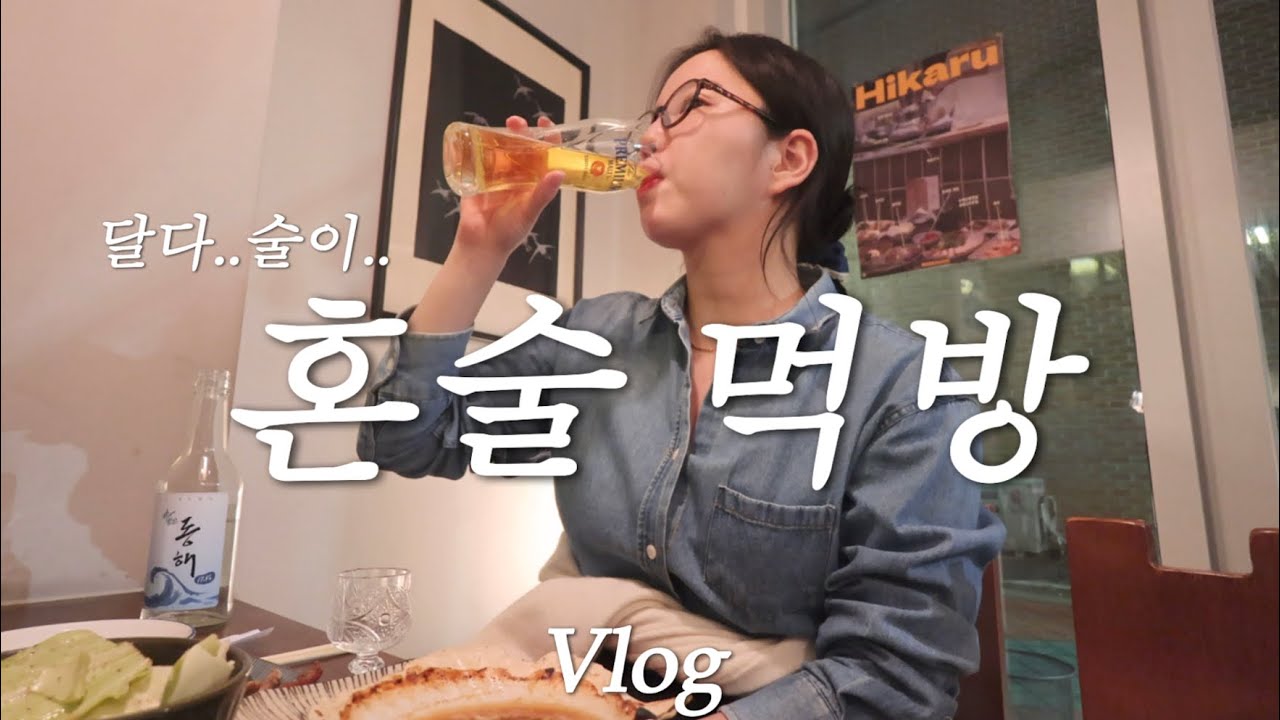 [vlog] 금퇴 후 혼술이라 쓰고 폭주라 읽는다🌶️🔥 혼술 먹방브이로그(순대국엔 소주/가리비구이/도가니탕/족발/명란오이/광어소금김밥🐠/수육/미나리 샤브샤브/닭목살/상암 히카루)