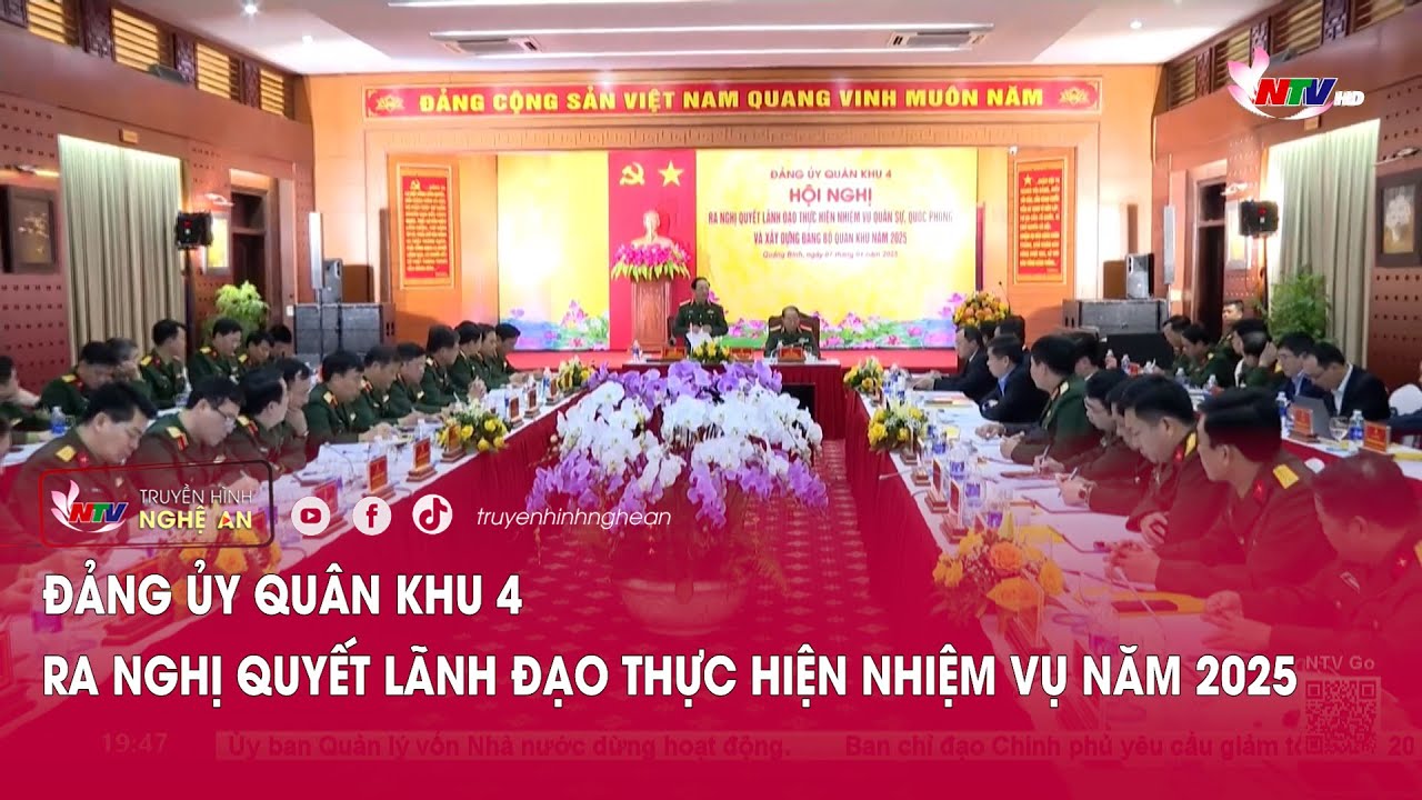 Đảng ủy Quân khu 4 ra Nghị quyết lãnh đạo thực hiện nhiệm vụ năm 2025