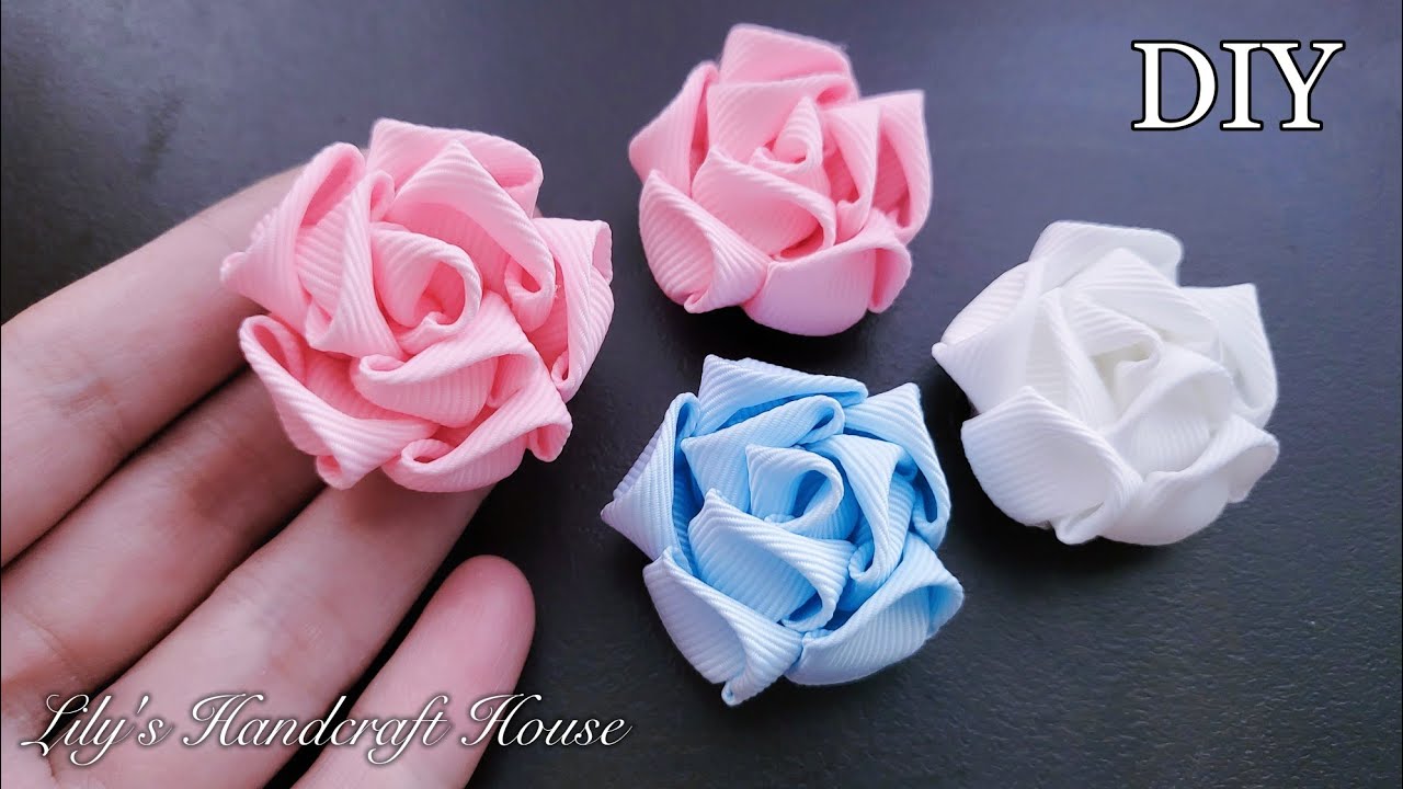 DIY grosgrain ribbon flower Easy making /手作髮飾/Mk/Flor de fita