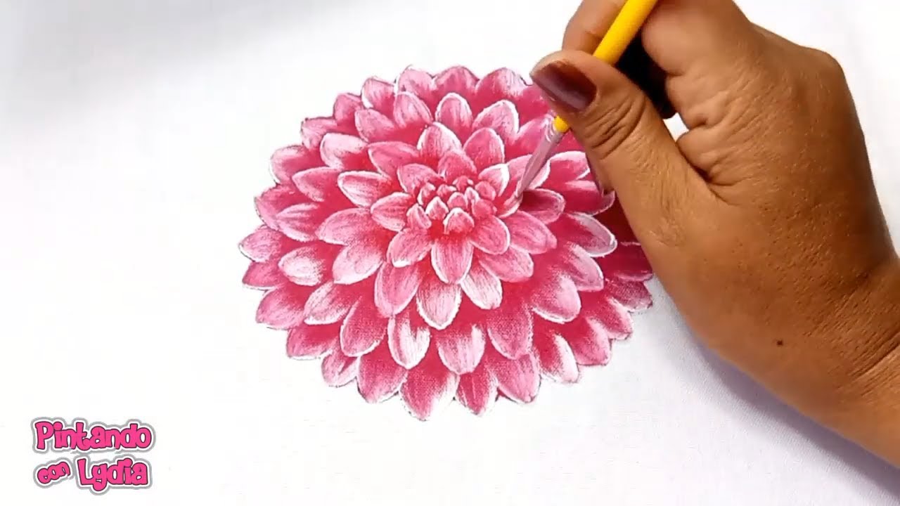 Tutorial De Pintura / Como Pintar Flores / Dalia / How To Paint A Dahlia Flower