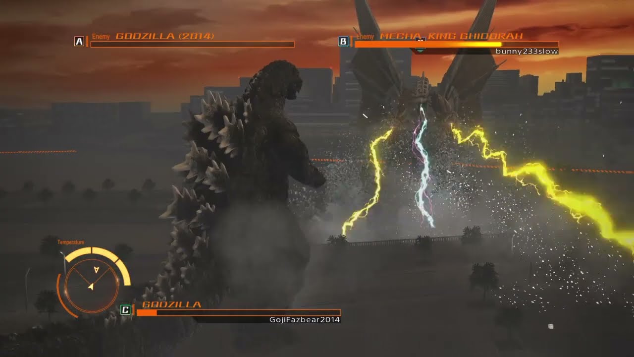 GODZILLA ps4 online battle: Godzilla vs Godzilla 2014 vs Mecha King Ghidorah
