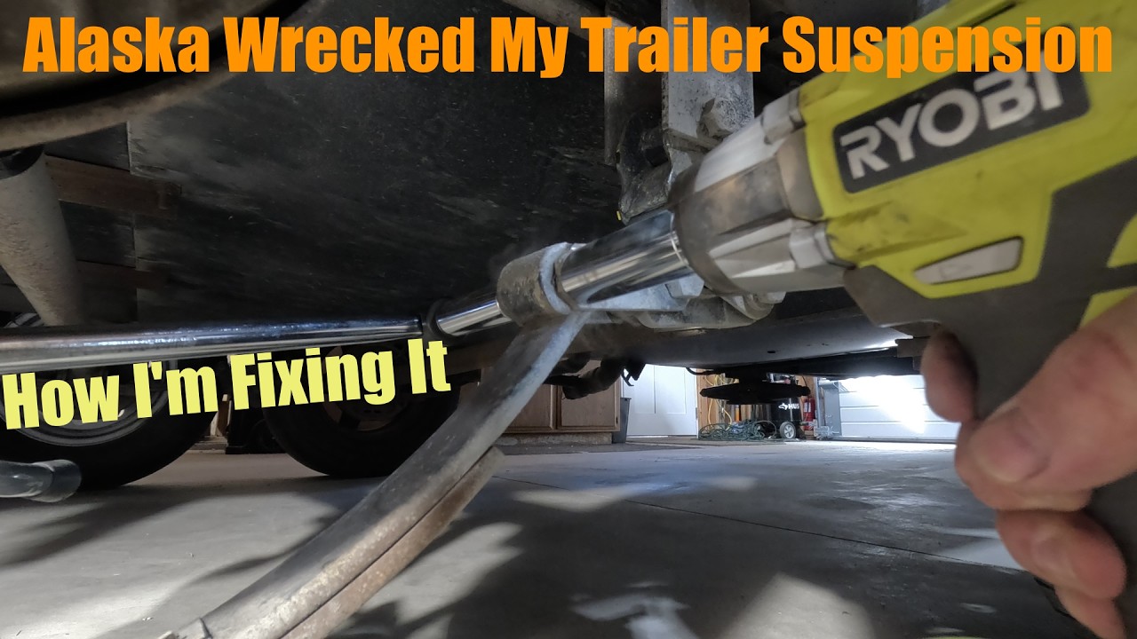 A broken leaf spring leads to a complete trailer suspension rebuild.