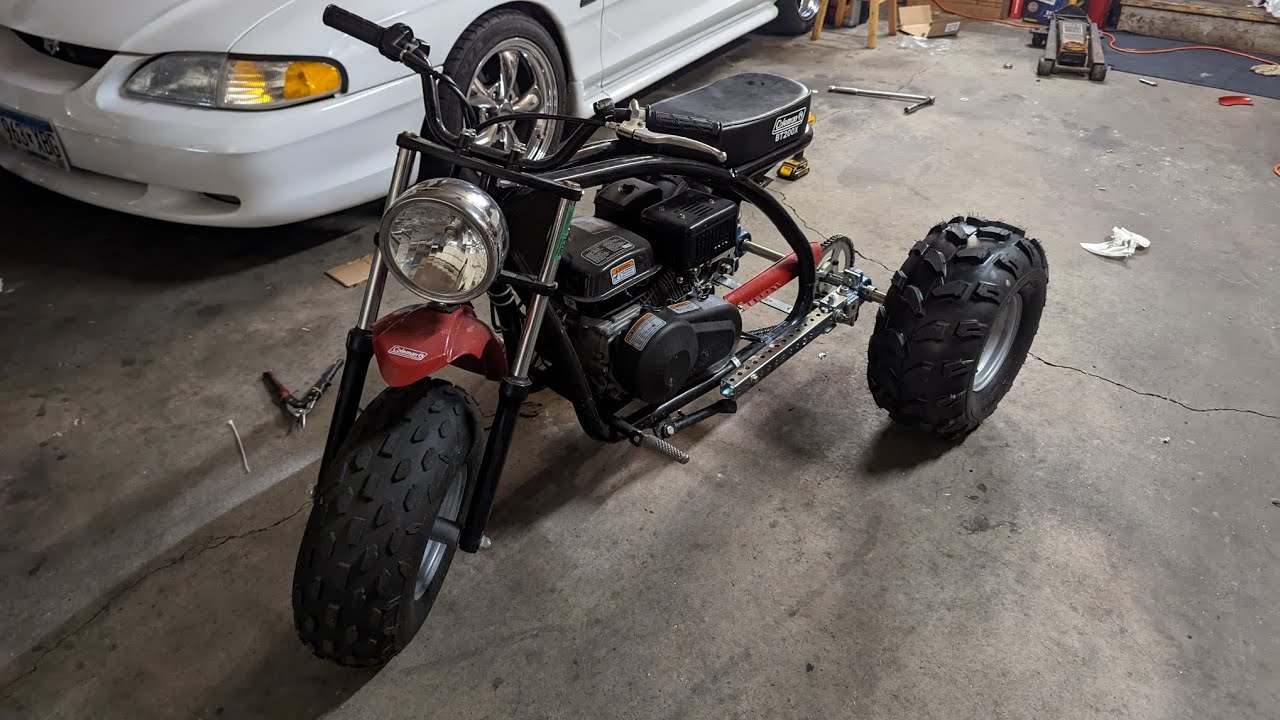 Coleman BT200x  Mini Trike build.  No Welding,  No drilling in frame, all bolt on