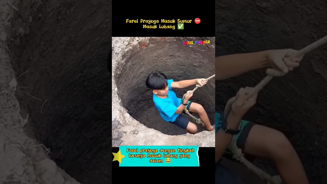 farel prayoga terjatuh dilobang yang dalam #farelprayoga