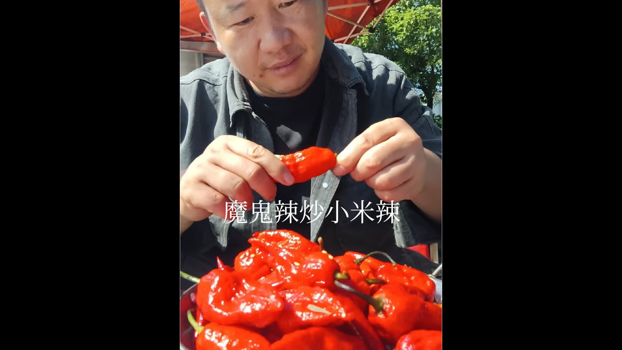 在路边地摊炒个爆辣魔鬼辣，小米辣配粉条