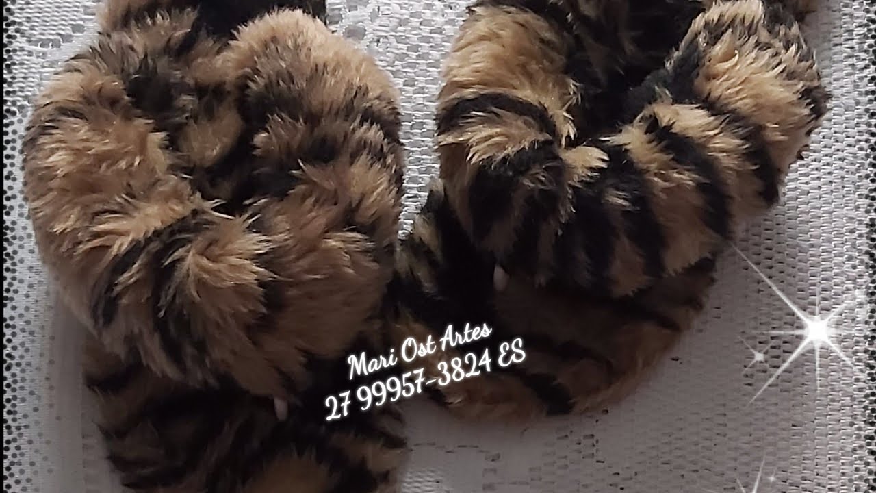 Como Fazer Chinelufa DE PELÚCIA, sem MOLDE, Com ENCHIMENTO e sem máquina de Costura. PASSO A PASSO